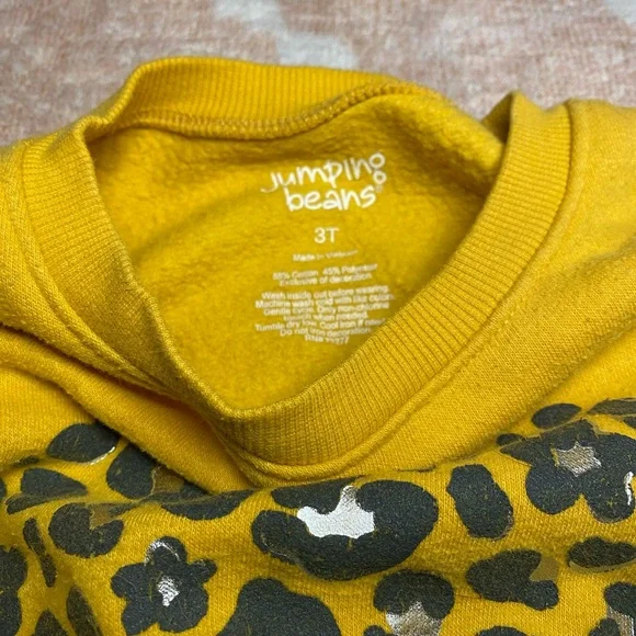 Jumping Beans Mustard Heart Print Kids Sweatshirt - Picture 3 of 3
